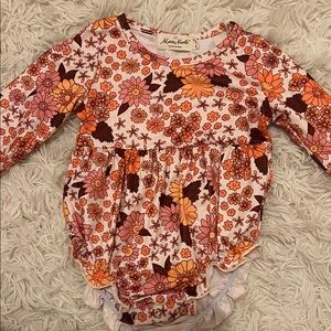Floral Long-Sleeve Baby Romper